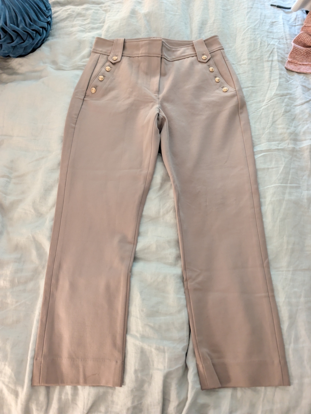 NWT Quince Ultra-Stretch Ponte Straight Leg Mariner Pants Morel Grey L